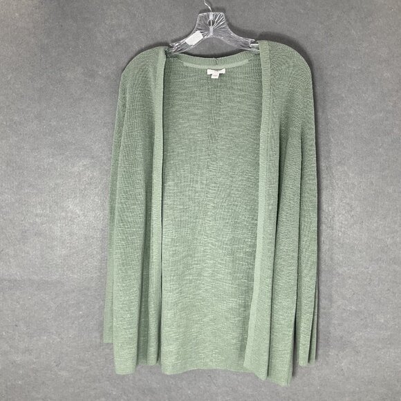 J. Jill‎ Cardigan Women Sz XS Mint Linen Blend Open Lightweight Beach Coastal - Picture 1 of 9